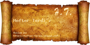 Hefter Teréz névjegykártya